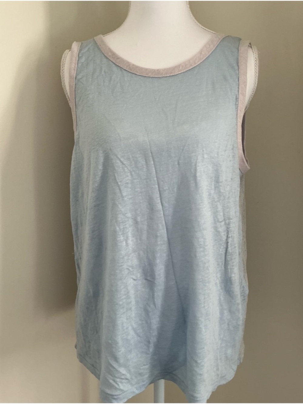 rag & bone Light Blue  Tank with light rose Trim